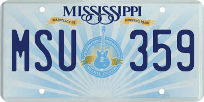 MS license plate MSU359