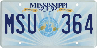 MS license plate MSU364