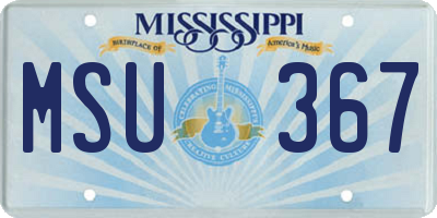 MS license plate MSU367