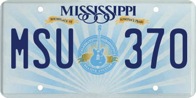 MS license plate MSU370
