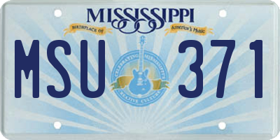MS license plate MSU371