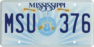 MS license plate MSU376