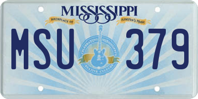 MS license plate MSU379
