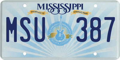 MS license plate MSU387