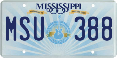 MS license plate MSU388