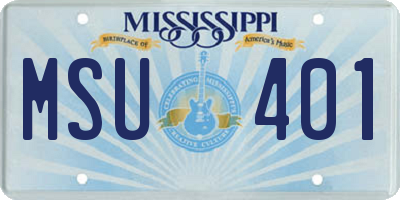 MS license plate MSU401