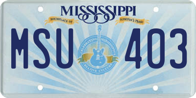 MS license plate MSU403