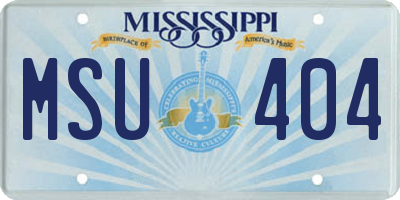 MS license plate MSU404
