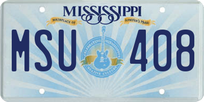 MS license plate MSU408