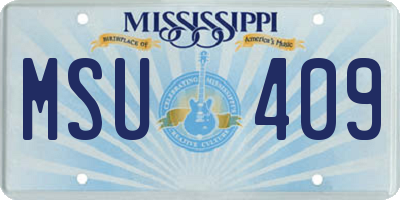 MS license plate MSU409