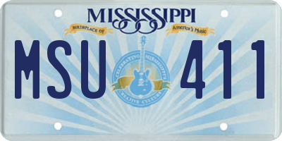 MS license plate MSU411