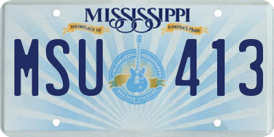 MS license plate MSU413