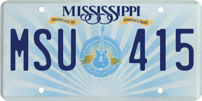 MS license plate MSU415