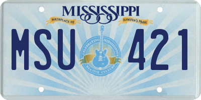 MS license plate MSU421