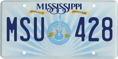 MS license plate MSU428