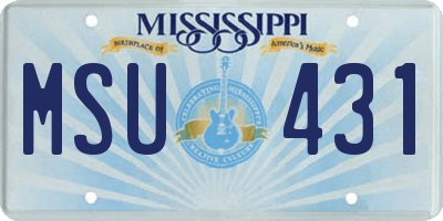 MS license plate MSU431