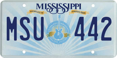 MS license plate MSU442