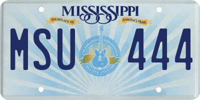 MS license plate MSU444