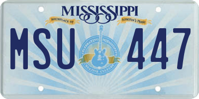 MS license plate MSU447