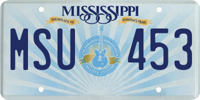 MS license plate MSU453