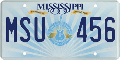 MS license plate MSU456