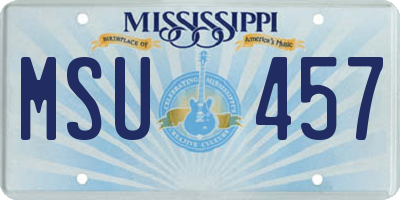 MS license plate MSU457