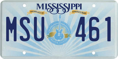 MS license plate MSU461