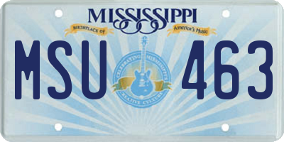MS license plate MSU463