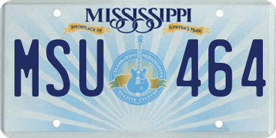 MS license plate MSU464