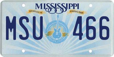 MS license plate MSU466