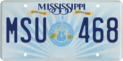 MS license plate MSU468
