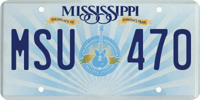 MS license plate MSU470