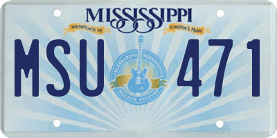 MS license plate MSU471