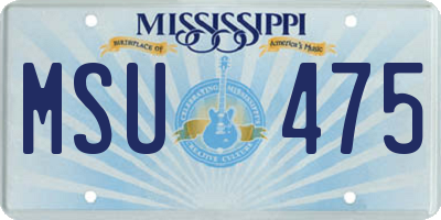 MS license plate MSU475