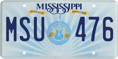 MS license plate MSU476