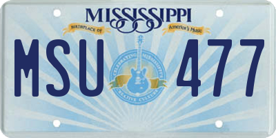 MS license plate MSU477