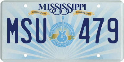 MS license plate MSU479