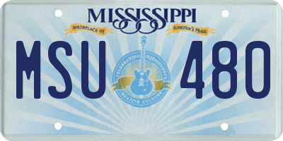 MS license plate MSU480