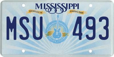 MS license plate MSU493