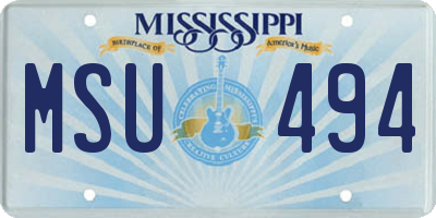 MS license plate MSU494