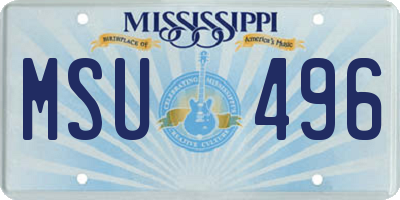 MS license plate MSU496
