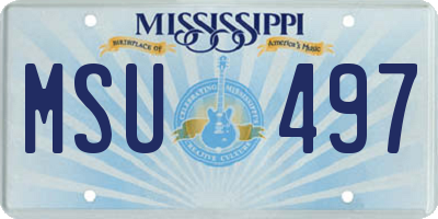 MS license plate MSU497