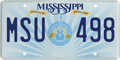 MS license plate MSU498