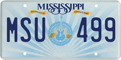 MS license plate MSU499