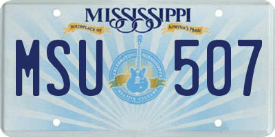 MS license plate MSU507