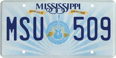 MS license plate MSU509