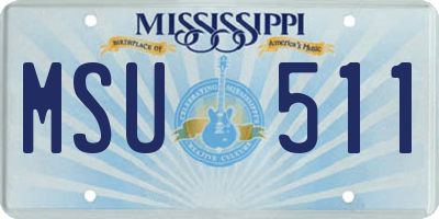 MS license plate MSU511