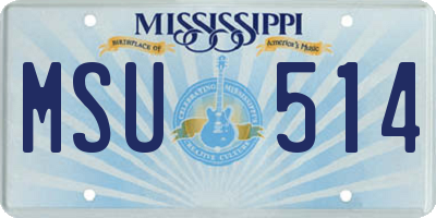 MS license plate MSU514