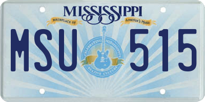 MS license plate MSU515