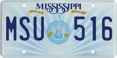 MS license plate MSU516
